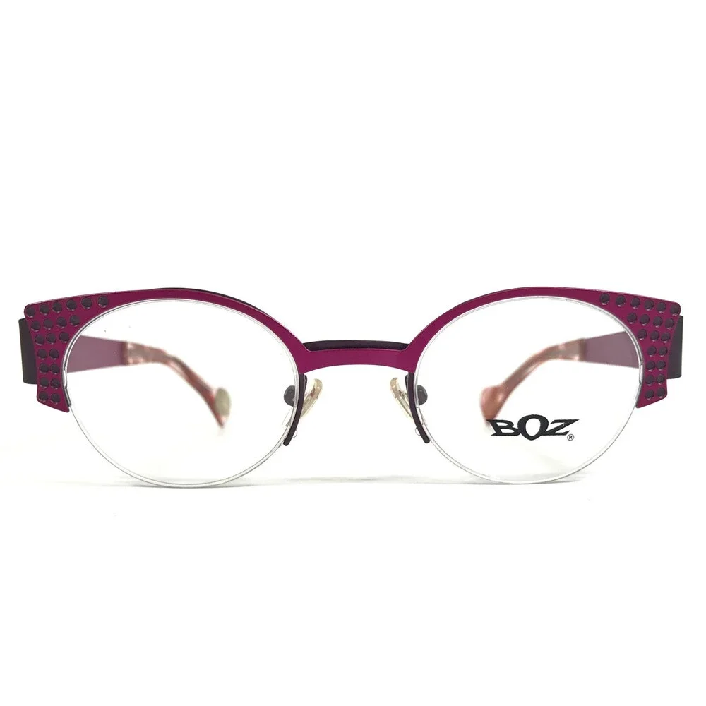 BOZ Eyeglasses Frames WILLY 8575 Pink Purple Spotted Cat Eye 44.5-21-135